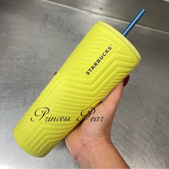 Starbucks Other - Starbucks yellow soft touch Cup Winter 2024 20oz Cold Cup stainless